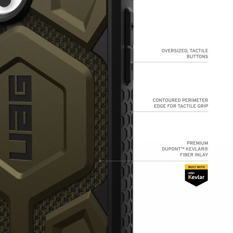 Защитный чехол URBAN ARMOR GEAR (UAG) Monarch Pro Kevlar Series для Apple iPhone 16 Pro Max - Kevlar Black: фото 11 из 13