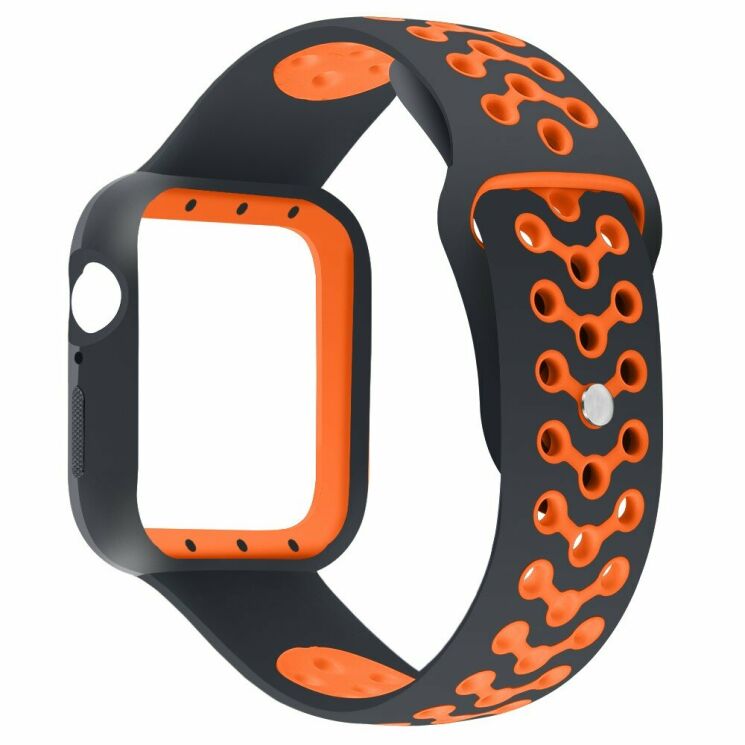 Ремешок Deexe Dot Color для Apple Watch 42 (Series 10) / 41 / 40 / SE 40 / 38 - Black / Orange: фото 4 из 5