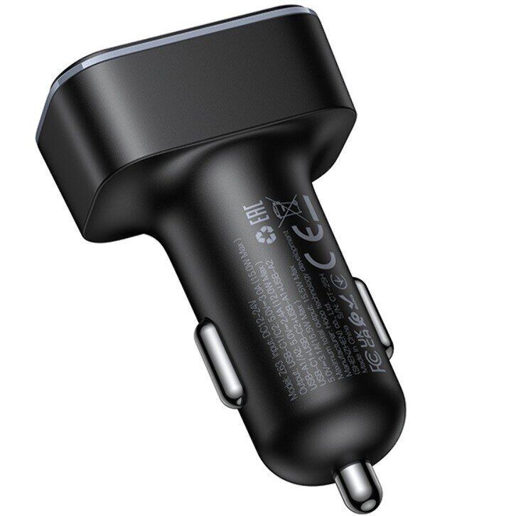 Автомобильное зарядное устройство Hoco Z63 60W (2USB + 2Type-C) - Black: фото 3 из 7