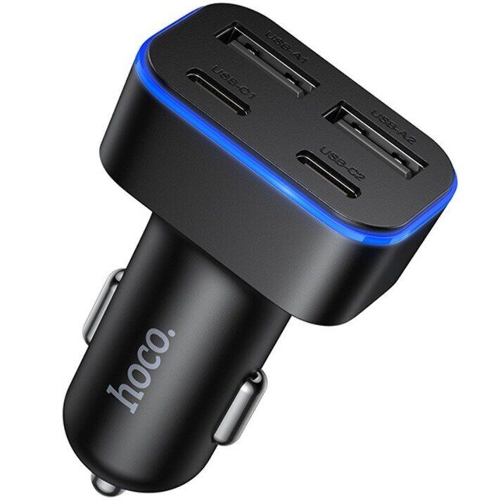 Автомобильное зарядное устройство Hoco Z63 60W (2USB + 2Type-C) - Black: фото 1 из 7
