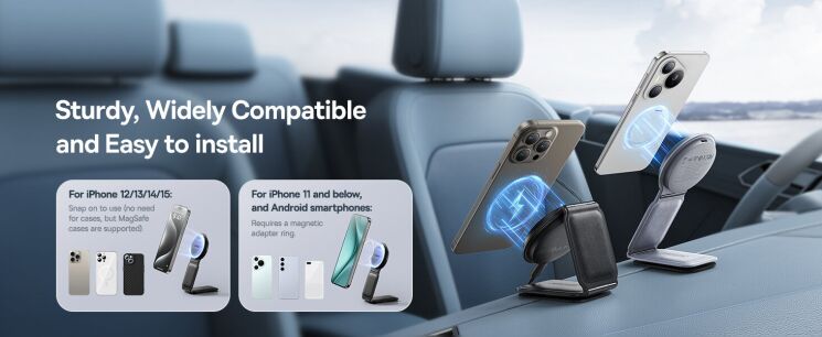 Автомобильный держатель с беспроводной зарядкой Baseus PrimeTrip C02 (15W) C40169003111-00 - Black: фото 15 из 23