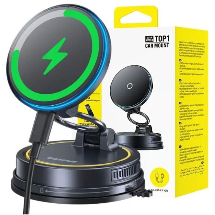 Автомобильный держатель с функцией беспроводной зарядки Baseus PrimeTrip VC2 Flex Pro (C0013F01) - Black: фото 4 из 22