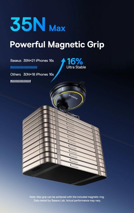 Автомобильный держатель с функцией беспроводной зарядки Baseus PrimeTrip VC2 Flex Pro (C0013F01) - Black: фото 17 из 22