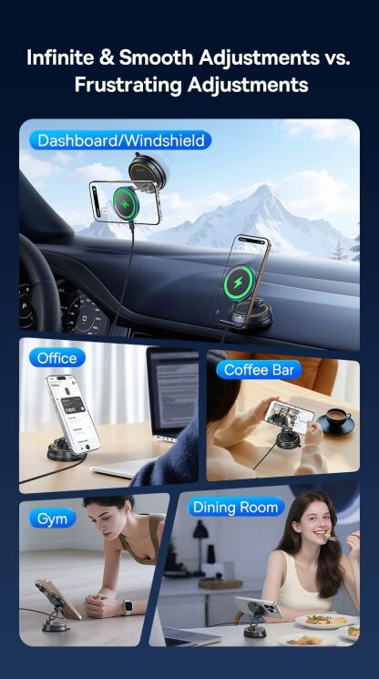 Автомобильный держатель с функцией беспроводной зарядки Baseus PrimeTrip VC2 Flex Pro (C0013F01) - Black: фото 13 из 22