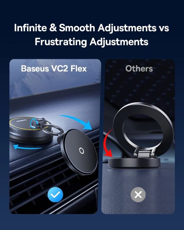 Автомобильный держатель с функцией беспроводной зарядки Baseus PrimeTrip VC2 Flex Pro (C0013F01) - Black: фото 9 из 22