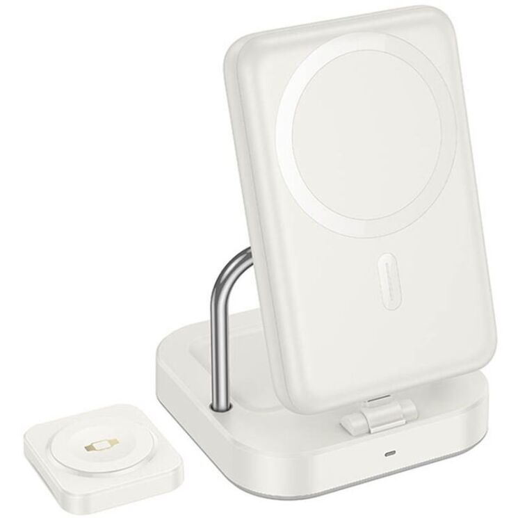 Беспроводное зарядное устройство Hoco CQ16 Astute 4-in-1 (15W) + Power Bank (10000mAh) - Milky White: фото 1 из 8