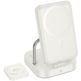 Беспроводное зарядное устройство Hoco CQ16 Astute 4-in-1 (15W) + Power Bank (10000mAh) - Milky White: фото 1 из 8