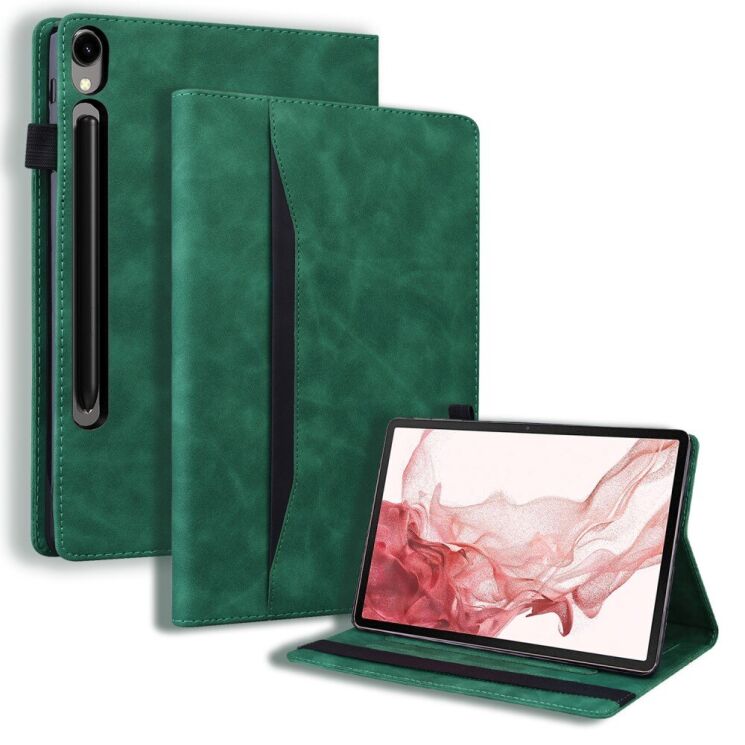 Чехол Deexe Business Style для Samsung Galaxy Tab S10 FE Plus - Green: фото 1 из 9