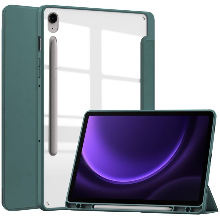 Чехол Deexe Crystal Back для Samsung Galaxy Tab S9 FE (X510/516) / Tab S10 FE (X520/526) - Green: фото 1 из 8