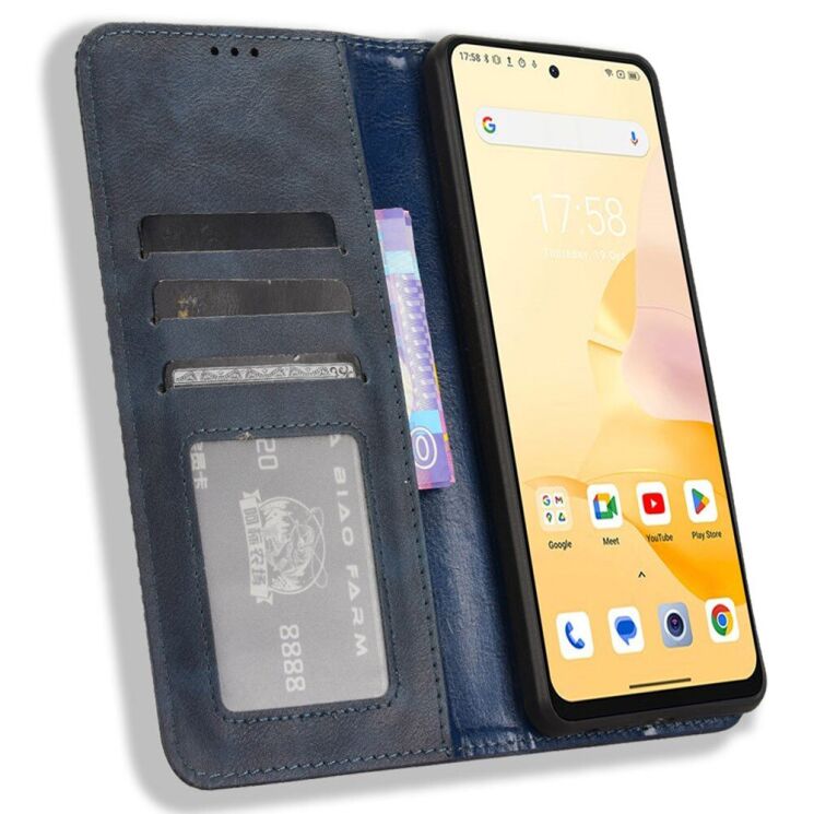 Чехол Deexe Retro Style для Blackview Shark 8 / Oscal Tiger 12 - Blue: фото 2 из 7