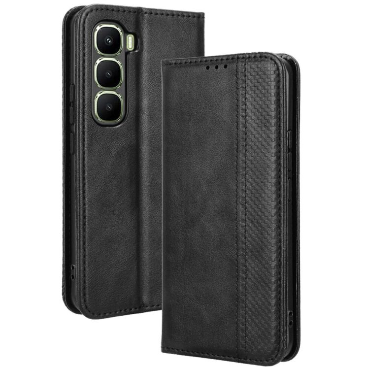 Чохол Deexe Retro Style для Infinix Hot 60 Pro Plus - Black: фото 1 з 18