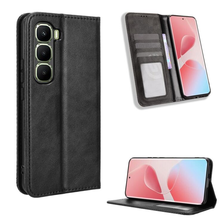 Чохол Deexe Retro Style для Infinix Hot 60 Pro Plus - Black: фото 2 з 18