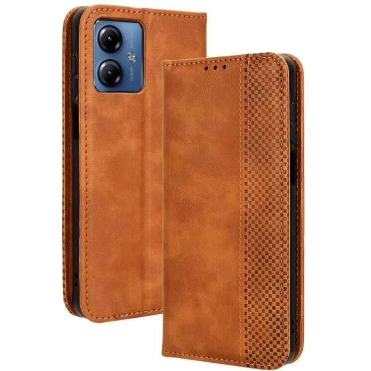 Чехол Deexe Retro Style для Motorola Moto G14 - Brown: фото 1 из 10