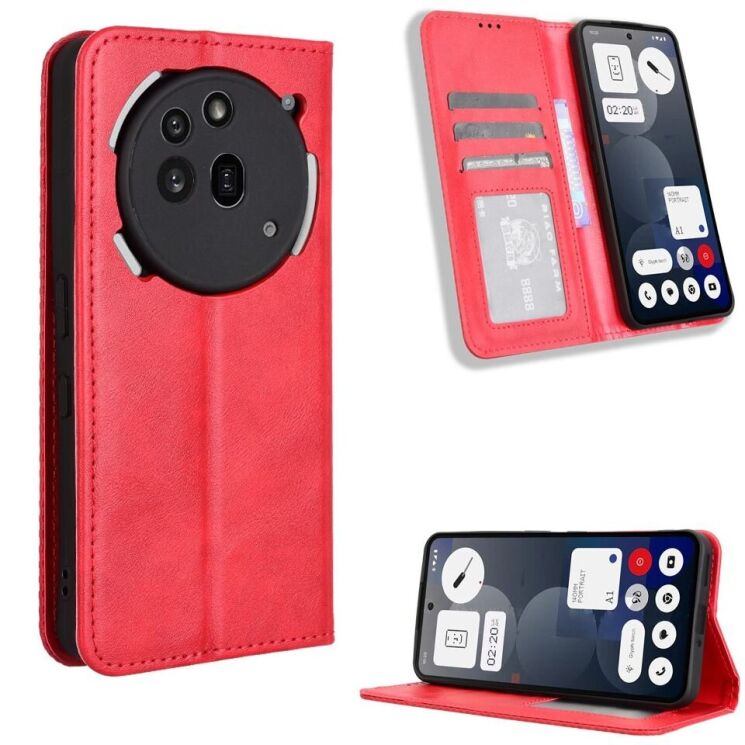 Чехол Deexe Retro Style для Nothing Phone (3a) Pro - Red: фото 1 из 19