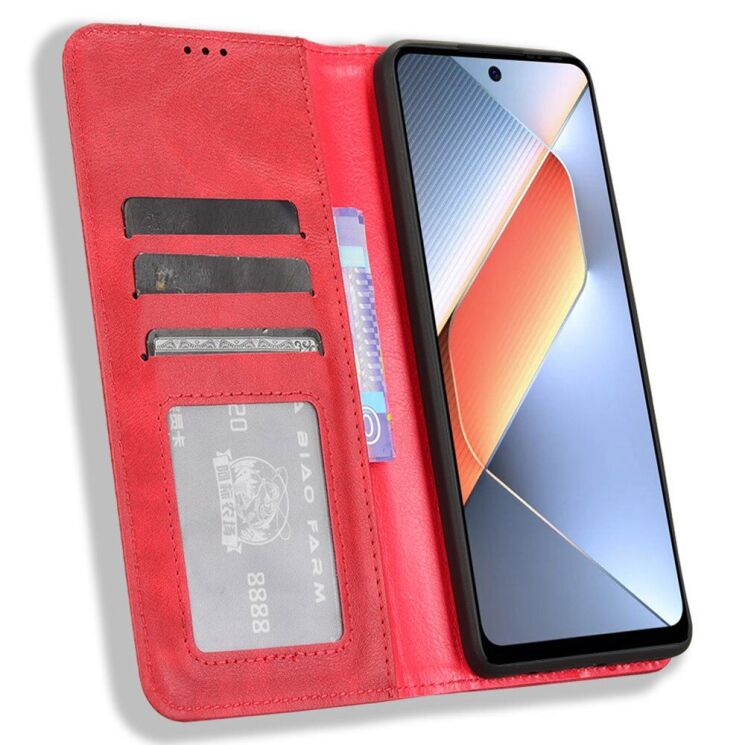Чохол Deexe Retro Style для TECNO Pova 6 Neo - Red: фото 2 з 7
