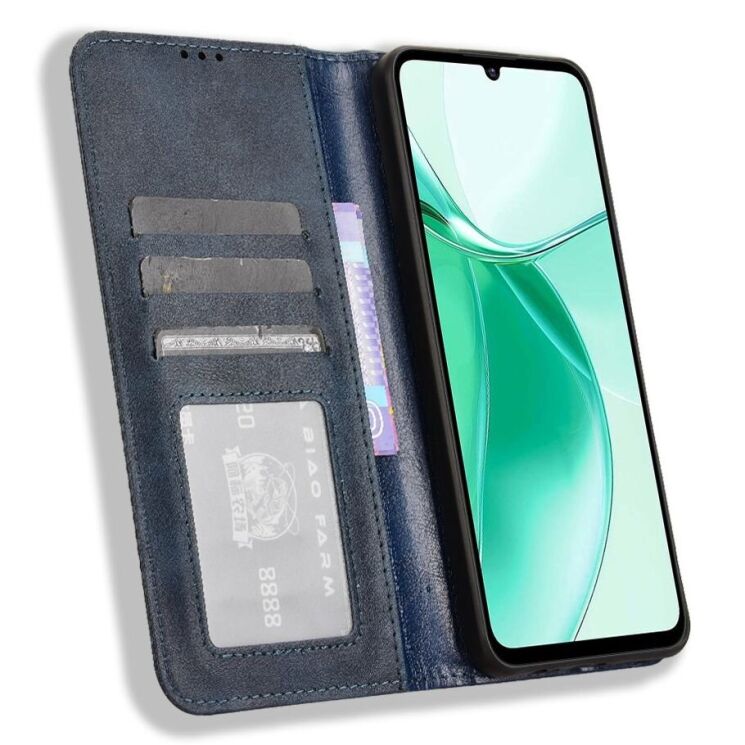 Чехол Deexe Retro Style для ZTE Blade A35 / Blade A55 - Blue: фото 2 из 7