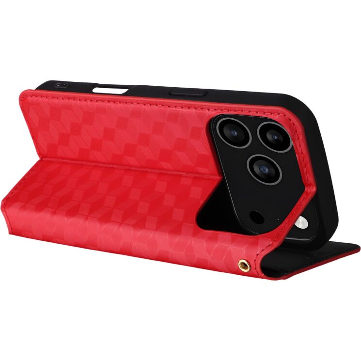 Чохол Deexe Rhombus Book для iPhone 18 Pro Max / 17 Pro Max - Red: фото 5 з 10