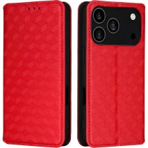 Чохол Deexe Rhombus Book для iPhone 18 Pro Max / 17 Pro Max - Red: фото 1 з 10