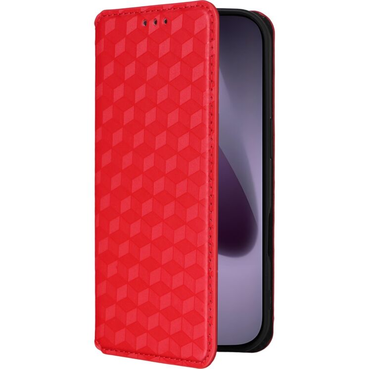 Чохол Deexe Rhombus Book для iPhone 18 Pro Max / 17 Pro Max - Red: фото 6 з 10