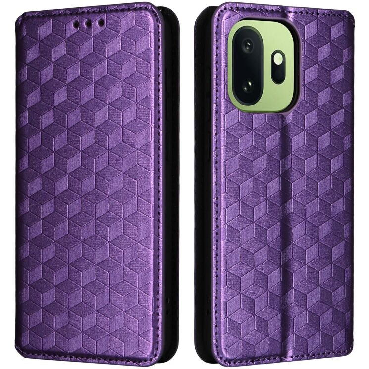 Чохол Deexe Rhombus Book для OnePlus 15T - Purple: фото 1 з 7