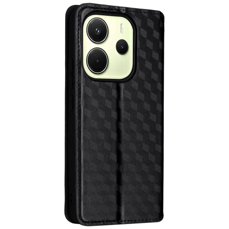 Чехол Deexe Rhombus Book для Xiaomi Redmi Note 14 4G - Black: фото 6 из 6