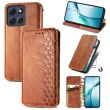 Чехол Deexe Rhombus Wallet для Motorola Edge 70 Fusion - Brown (409504Z)