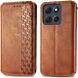 Чехол Deexe Rhombus Wallet для Motorola Edge 70 Fusion - Brown (409504Z). Фото 2 из 8