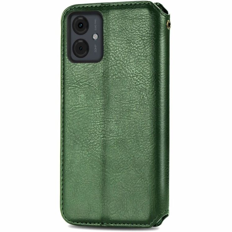 Чехол Deexe Rhombus Wallet для Motorola Moto G14 - Green: фото 5 из 6