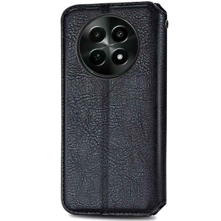 Чехол Deexe Rhombus Wallet для Realme 12 5G - Black: фото 5 из 6