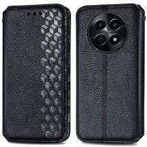 Чехол Deexe Rhombus Wallet для Realme 12 5G - Black: фото 1 из 6