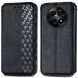 Чехол Deexe Rhombus Wallet для Realme 12 5G - Black (355911B). Фото 1 из 6
