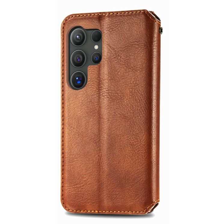 Чохол Deexe Rhombus Wallet для Samsung Galaxy S26 Ultra (S948) - Brown: фото 5 з 6