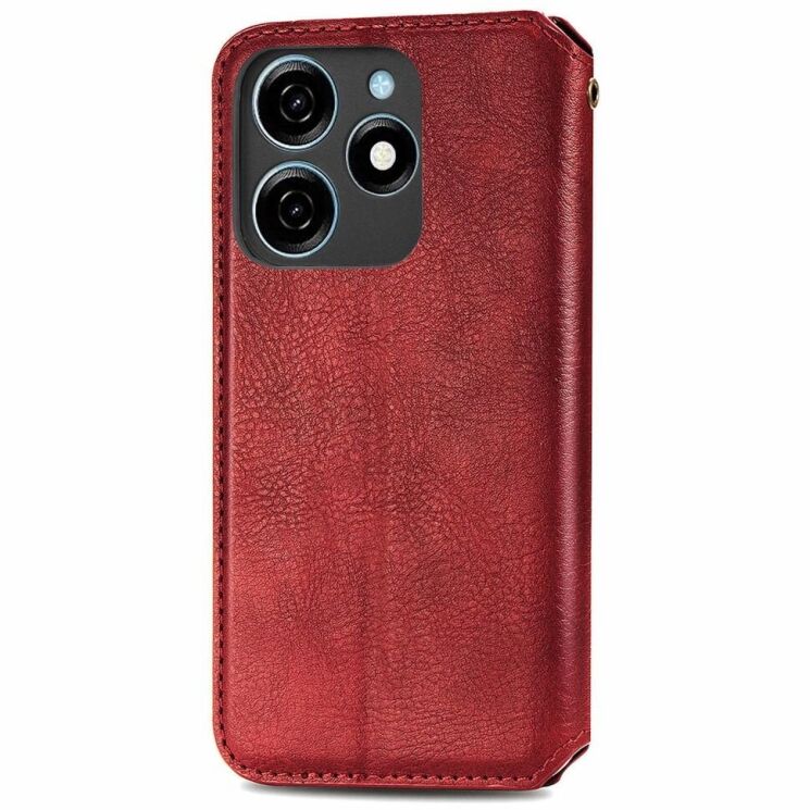 Чехол Deexe Rhombus Wallet для TECNO Spark 20C - Red: фото 5 из 6