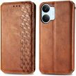 Чехол Deexe Rhombus Wallet для Xiaomi Poco X8 Pro Max - Brown (408934Z)