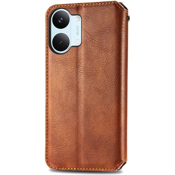 Чехол Deexe Rhombus Wallet для Xiaomi Poco X8 Pro Max - Brown: фото 6 из 10