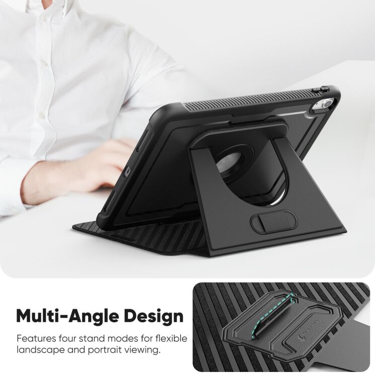Чохол Deexe Urban Rotary для Apple iPad 10.9 (2022) / iPad 11 (2025) - Dark Green: фото 7 з 12