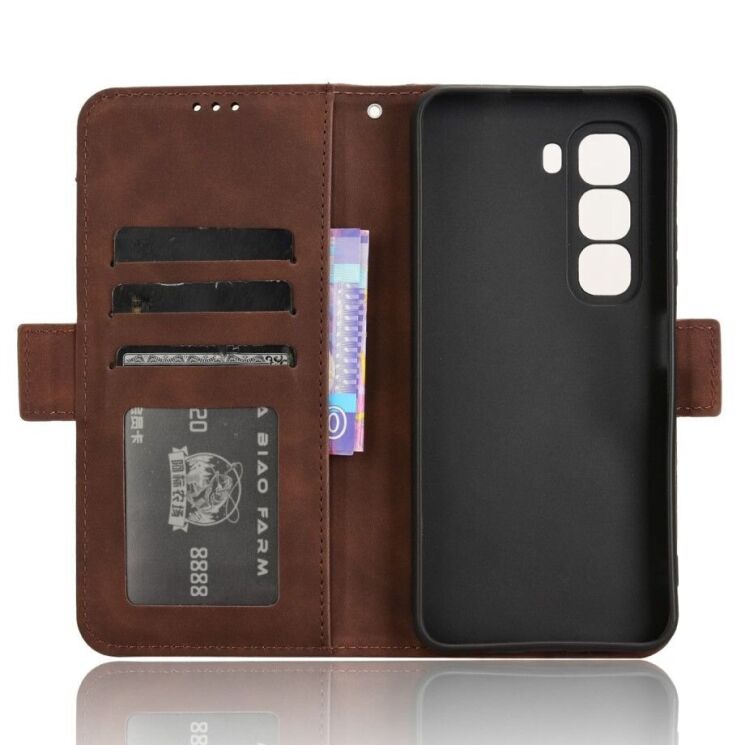 Чехол Deexe Wallet Stand для Infinix Hot 50 Pro - Brown: фото 5 из 7