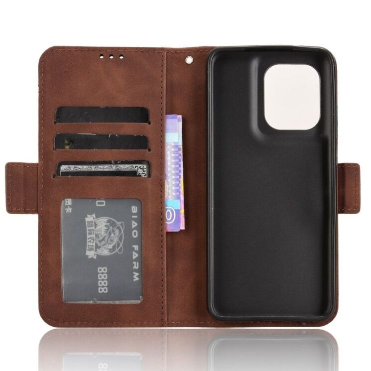 Чехол Deexe Wallet Stand для Motorola Edge 50 Neo - Brown: фото 5 из 7