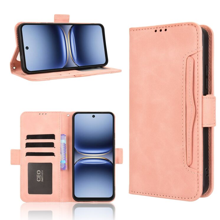 Чохол-книжка з кишеньками Deexe Wallet Stand для TECNO Spark 40 - Pink: фото 9 з 16