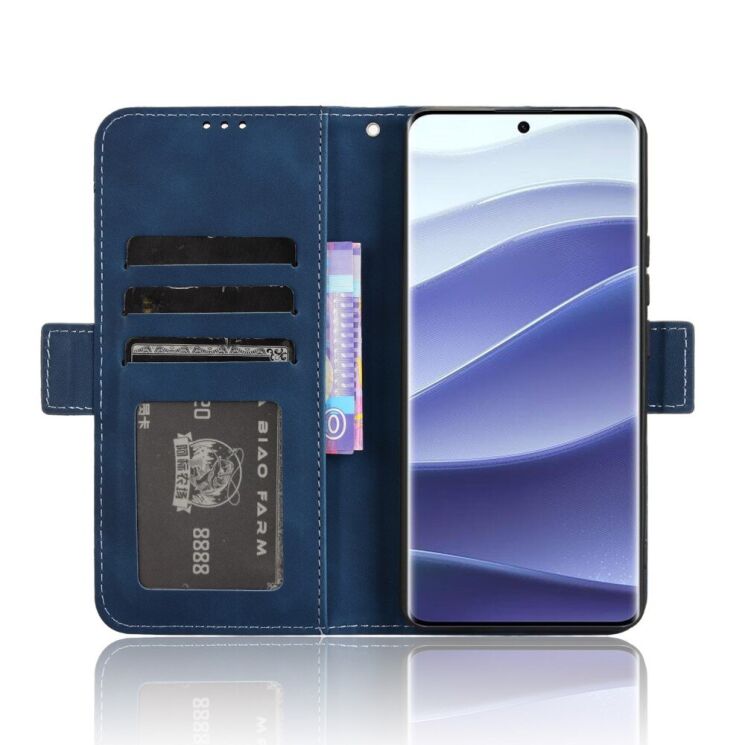 Чехол Deexe Wallet Stand для Xiaomi Redmi Note 14 Pro 5G / Note 14 Pro Plus / Poco X7 - Blue: фото 4 из 7