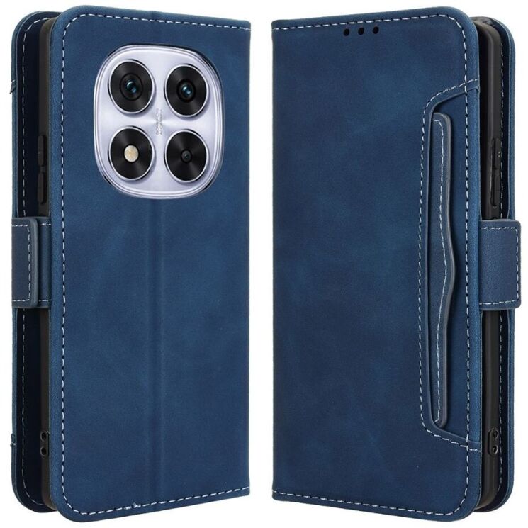 Чехол Deexe Wallet Stand для Xiaomi Redmi Note 14 Pro 5G / Note 14 Pro Plus / Poco X7 - Blue: фото 1 из 7