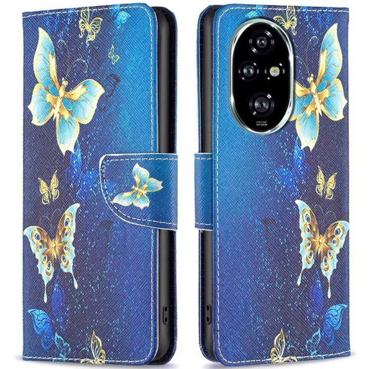 Чохол-книжка Deexe Color Wallet для Honor 200 Pro - Golden Butterflies: фото 1 з 6