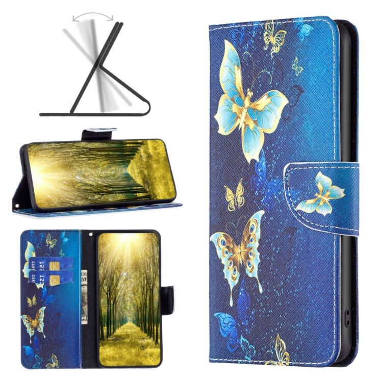 Чохол-книжка Deexe Color Wallet для Honor 200 Pro - Golden Butterflies: фото 2 з 6