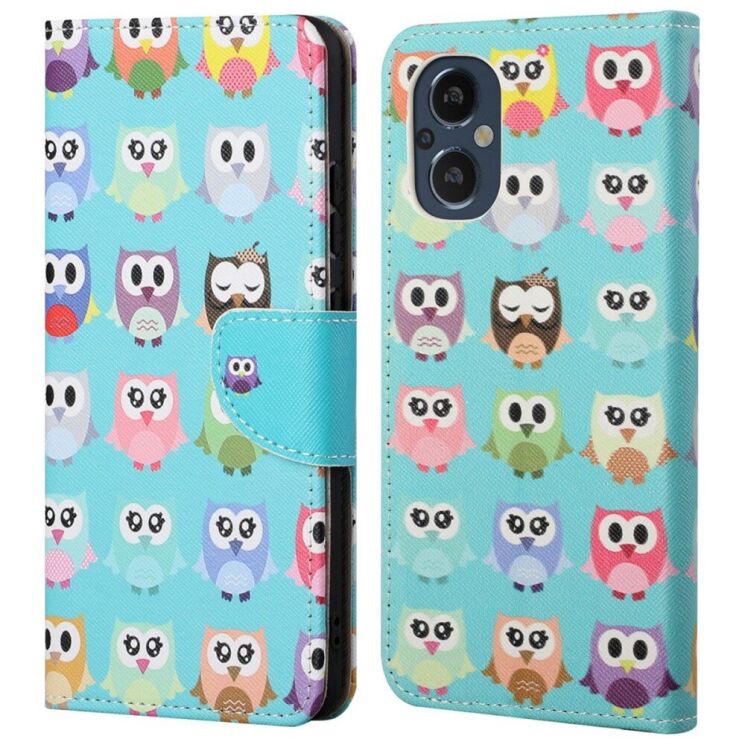 Чехол с рисунком Deexe Color Wallet для OnePlus Nord N20 - Cute Owls: фото 1 из 5