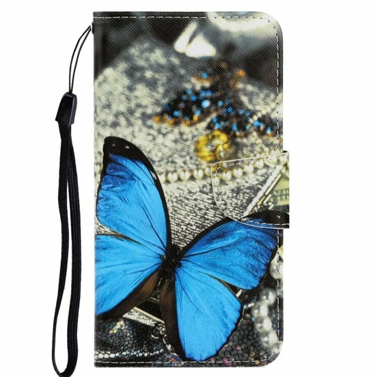 Чехол-книжка Deexe Color Wallet для Samsung Galaxy M11 (M115) - Blue Butterfly: фото 1 из 5