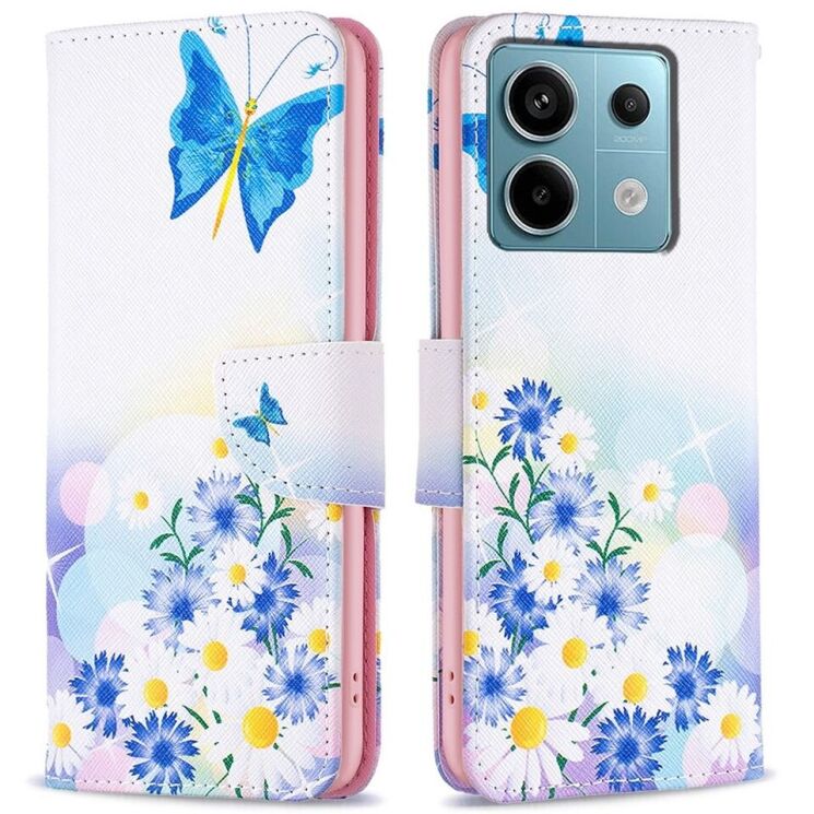 Чохол-книжка Deexe Color Wallet для Xiaomi Redmi Note 13 Pro 4G / Poco M6 Pro - Butterfly and Flowers: фото 1 з 6