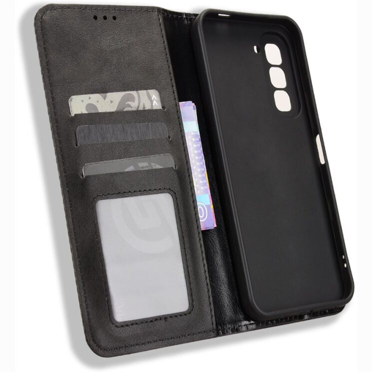 Чехол-книжка Deexe Retro Style для Infinix Hot 70 - Black (422005B) Чехол-книжка Deexe Retro Style для Infinix Hot 70 - Black: фото 5 из 19