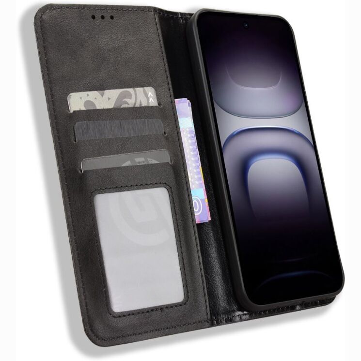 Чехол-книжка Deexe Retro Style для Infinix Hot 70 - Black (422005B) Чехол-книжка Deexe Retro Style для Infinix Hot 70 - Black: фото 6 из 19