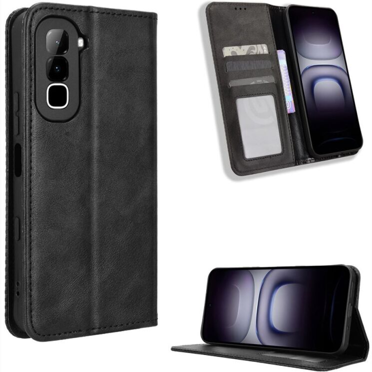 Чехол-книжка Deexe Retro Style для Infinix Hot 70 - Black (422005B) Чехол-книжка Deexe Retro Style для Infinix Hot 70 - Black: фото 2 из 19