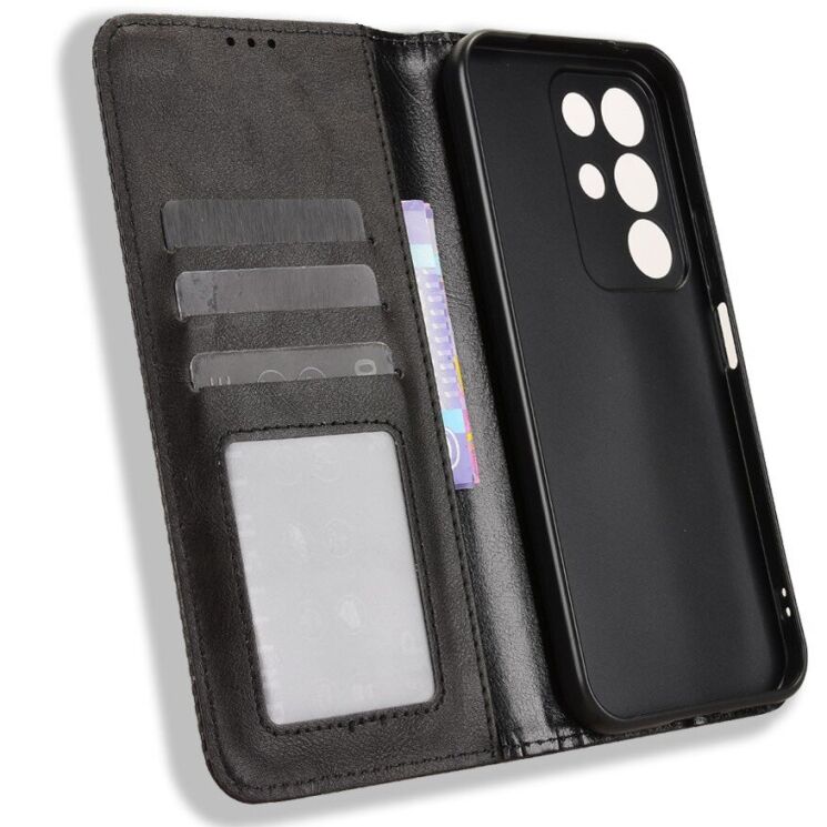 Чехол-книжка Deexe Retro Style для Realme C85 Pro - Black: фото 5 из 19